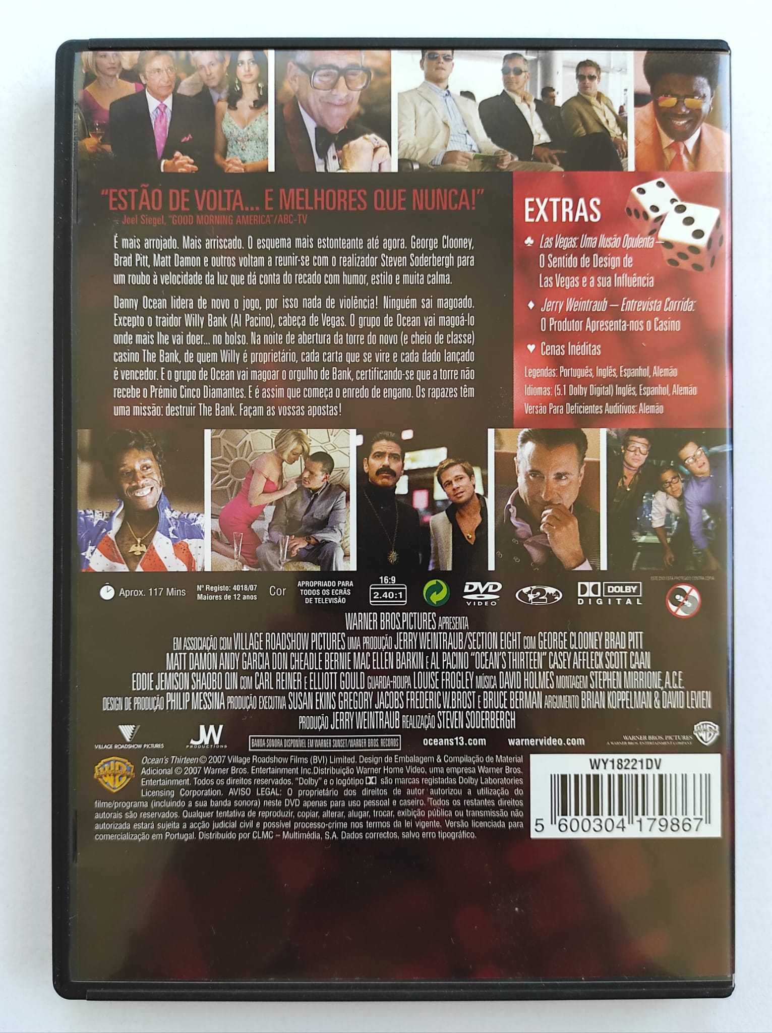 Caixa de DVDs da trilogia "Ocean's eleven", de Steven Soderbergh