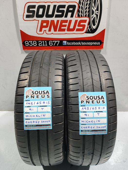 2 pneus semi novos 195-65R15 Michelin 91T - Oferta dos Portes