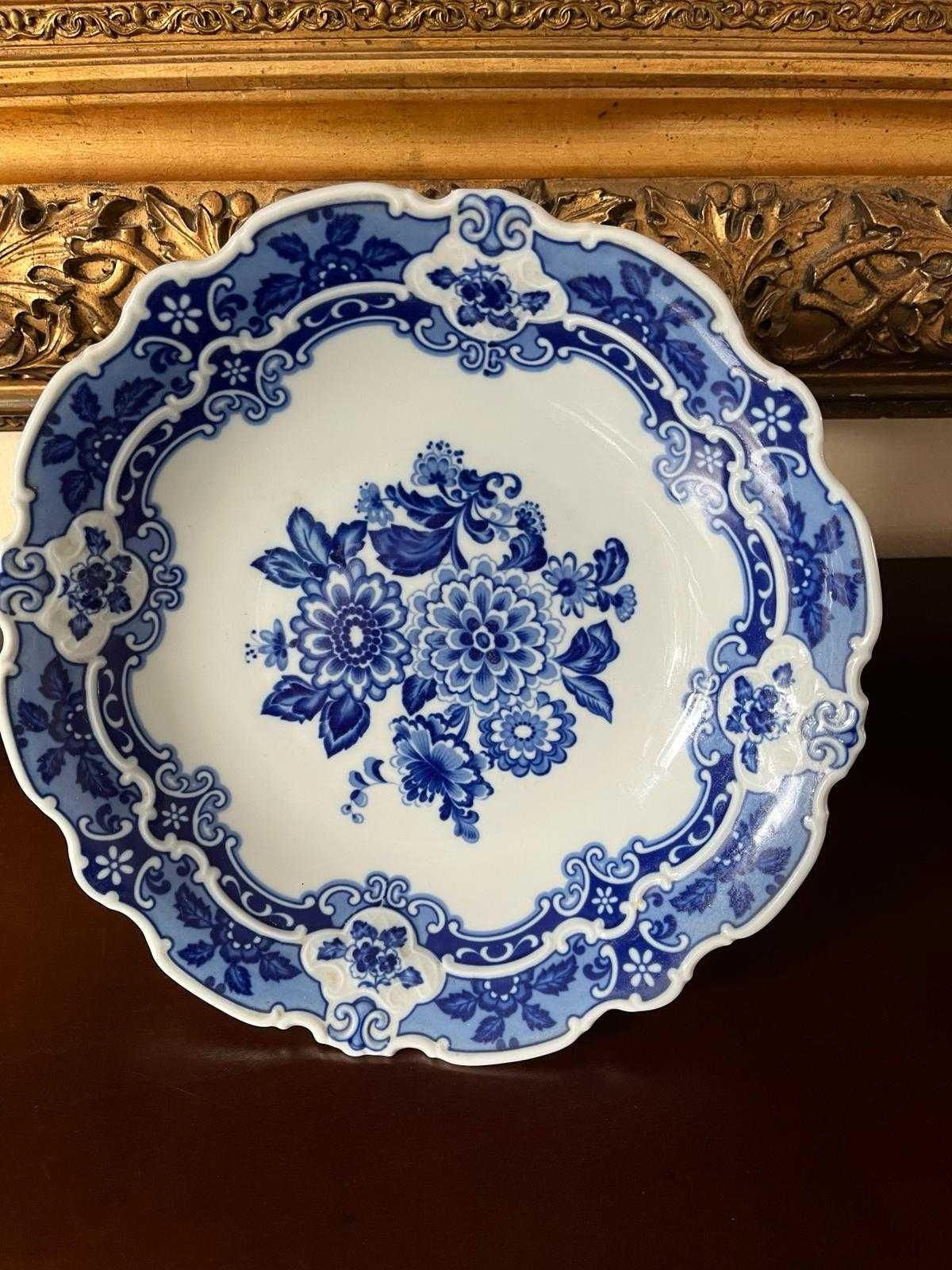 HALLENDORF Echt Kobalt-1764 porcelana patera cukiernica