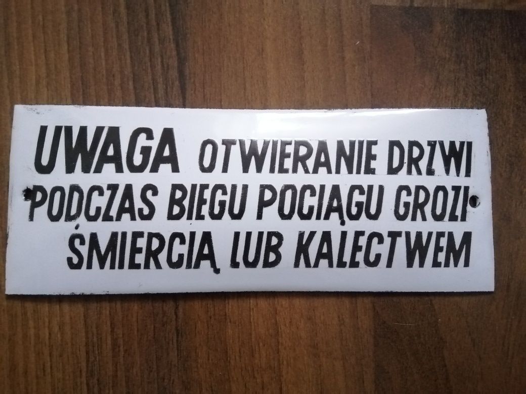 Tablica emaliowana PKP z PRL