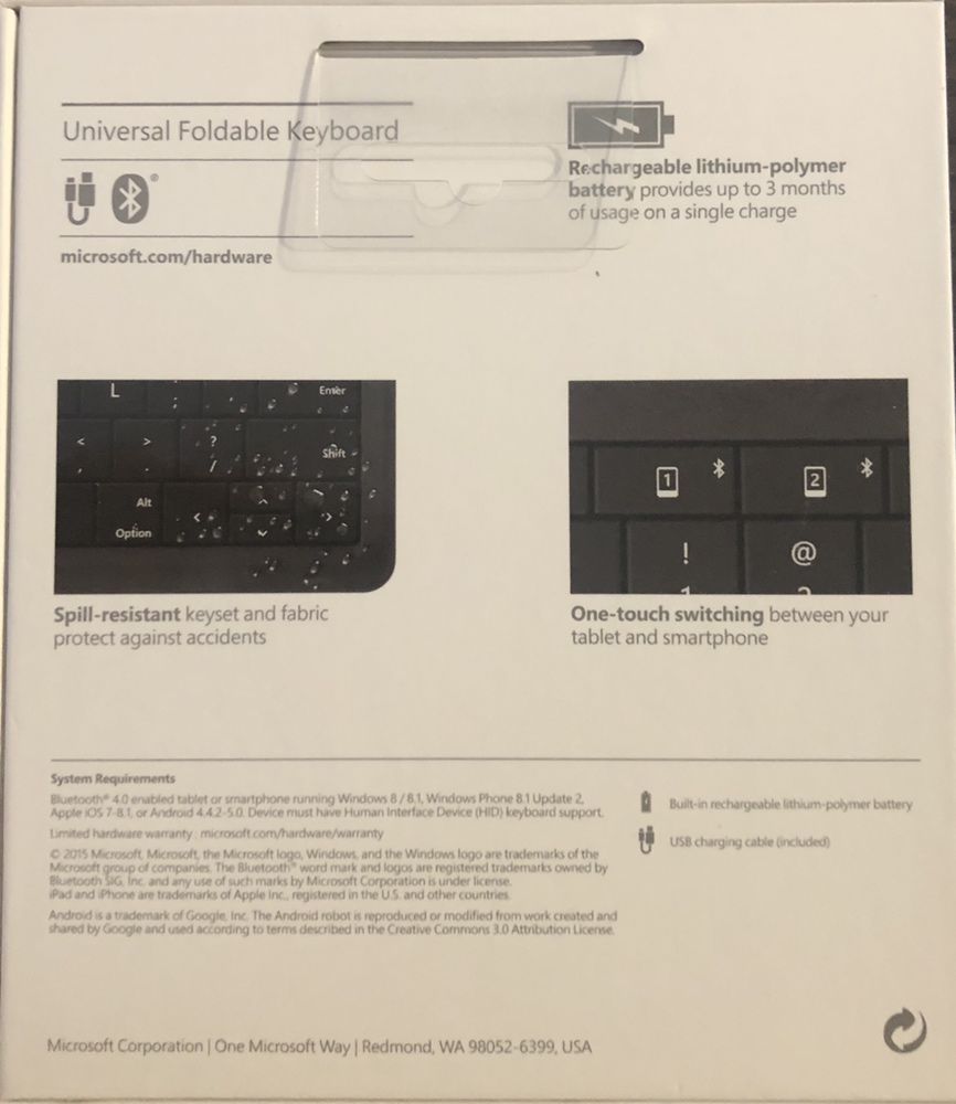 Universal Foldable Keyboard - Teclado Dobrável Microsoft