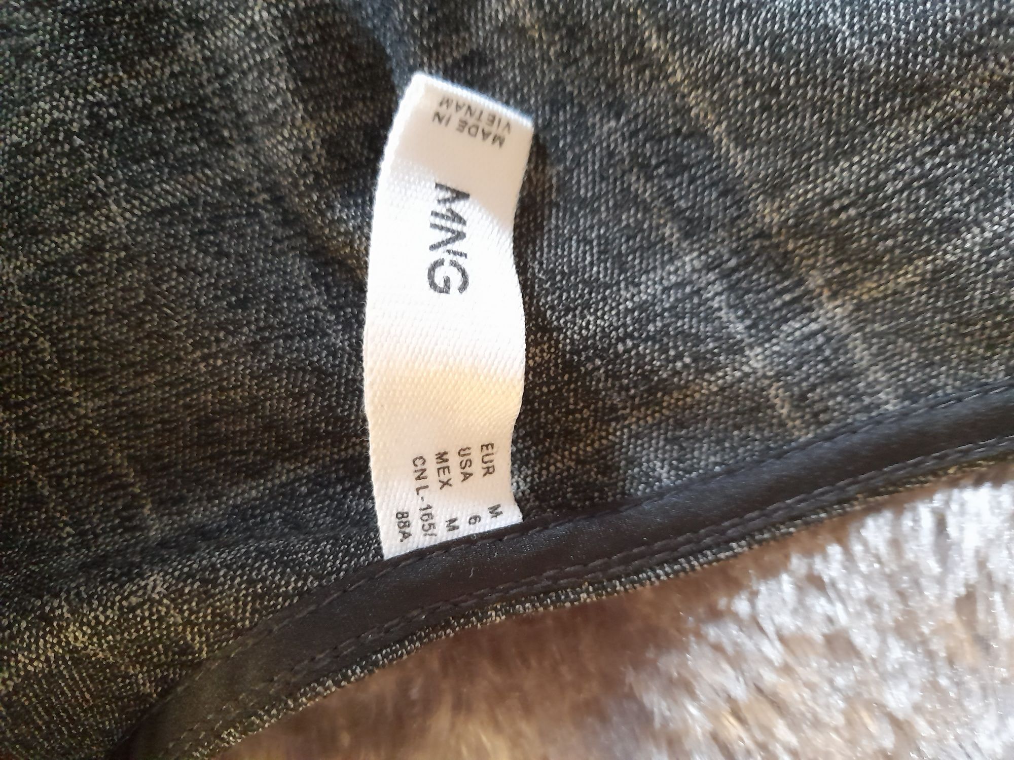 Vestido manga comprida Mango M Cinza