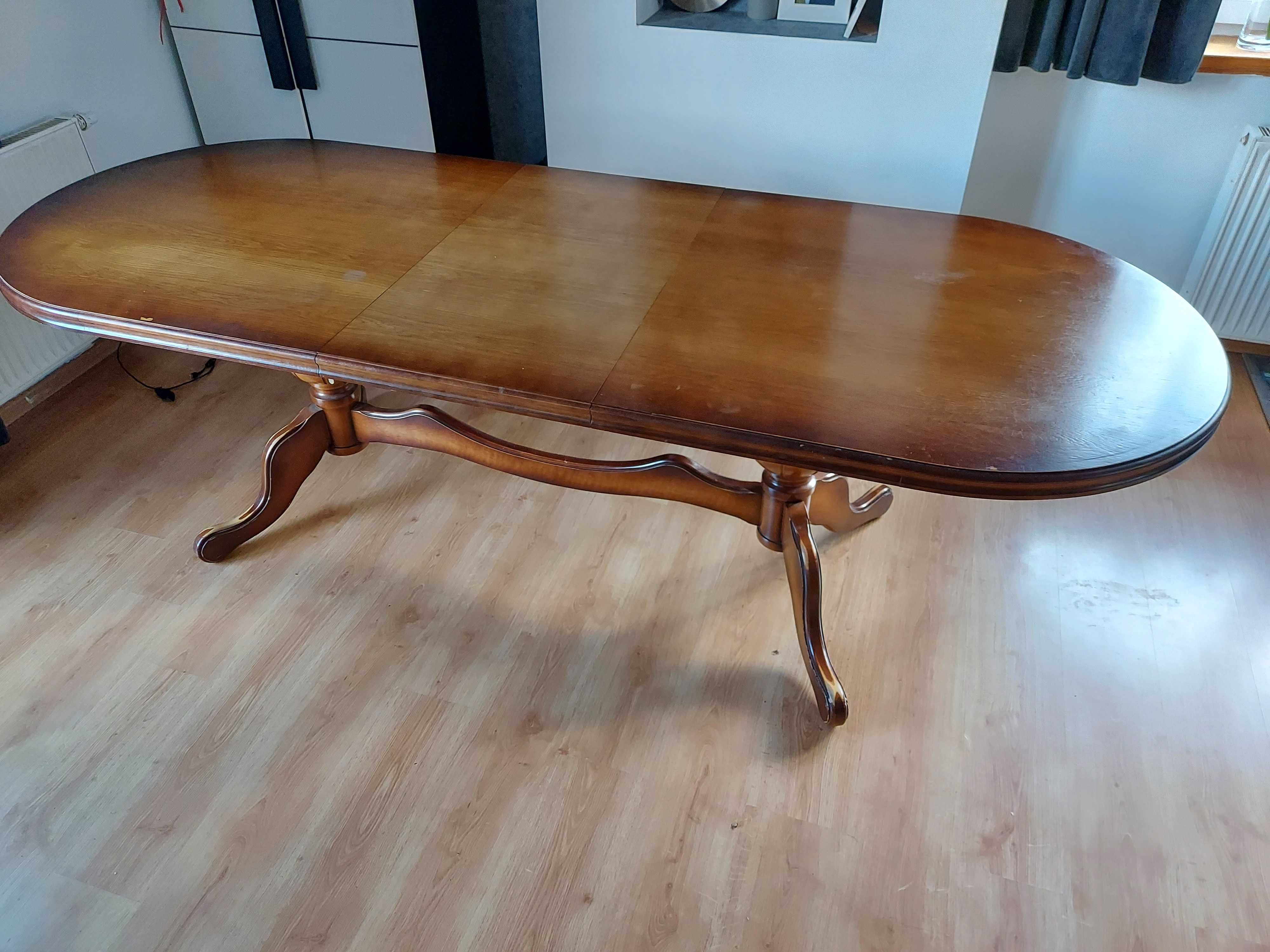 Duży stół rozkładany drewniany fornirowany