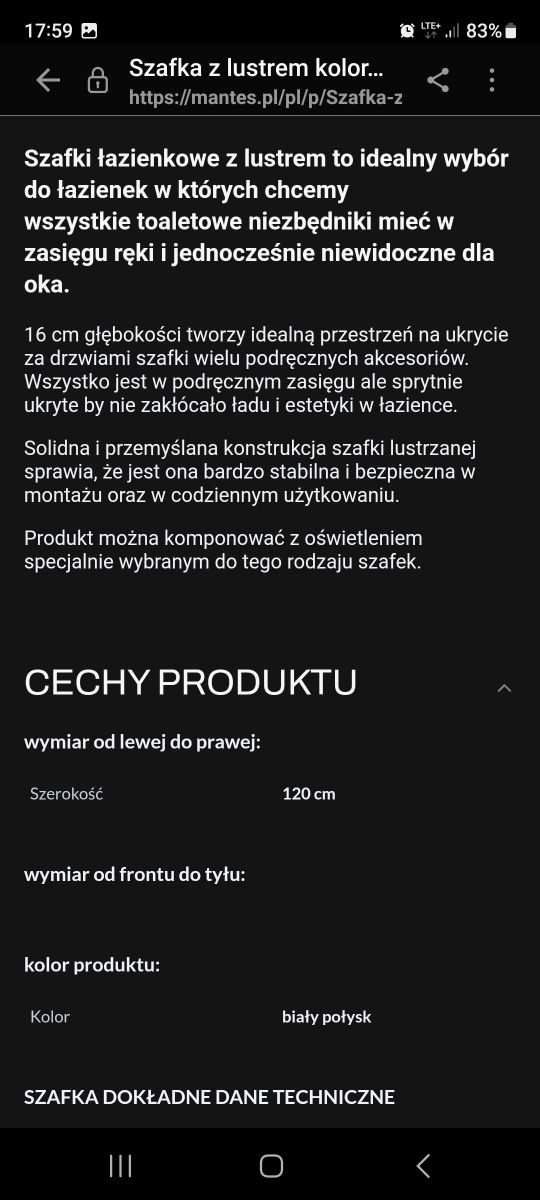Szafka lazienkowa