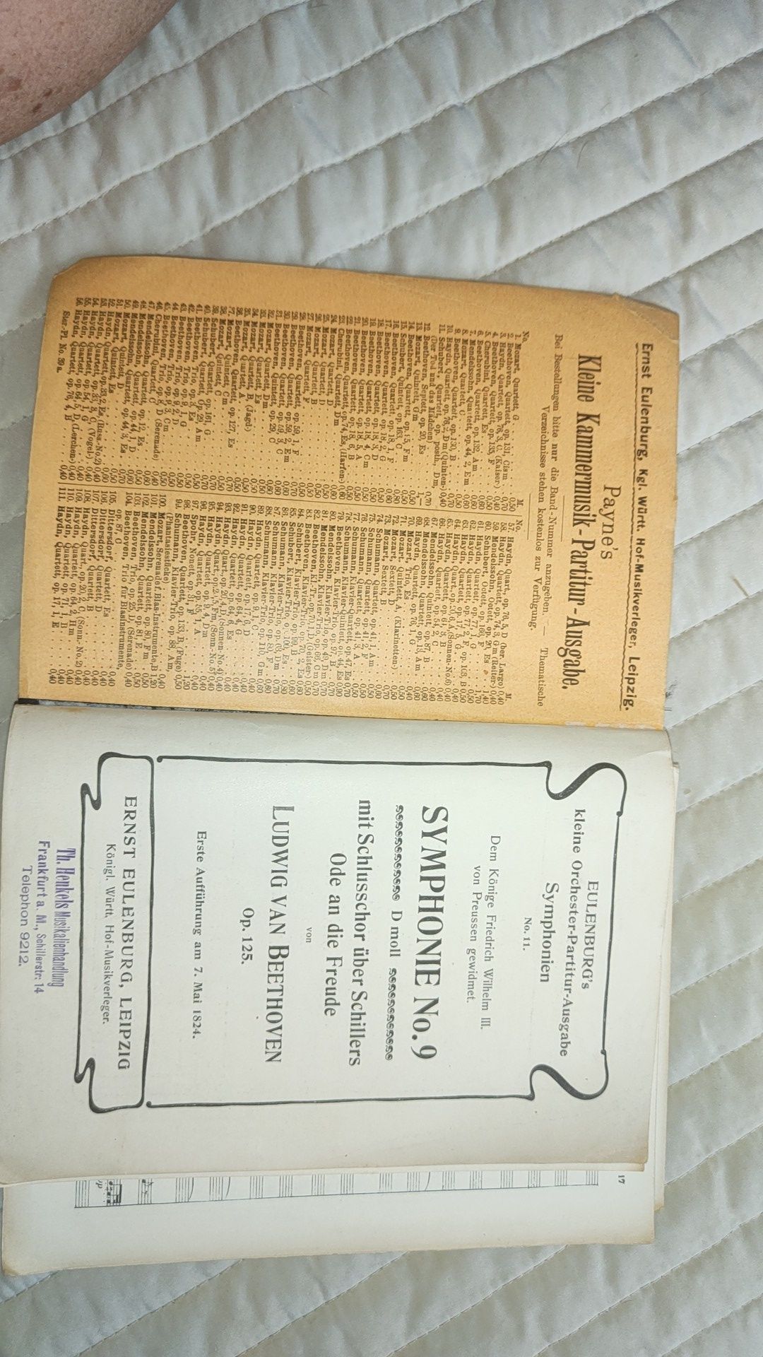 Nuty 1824 ROK Beethoven symphonie de moll mit Chór ,antyk