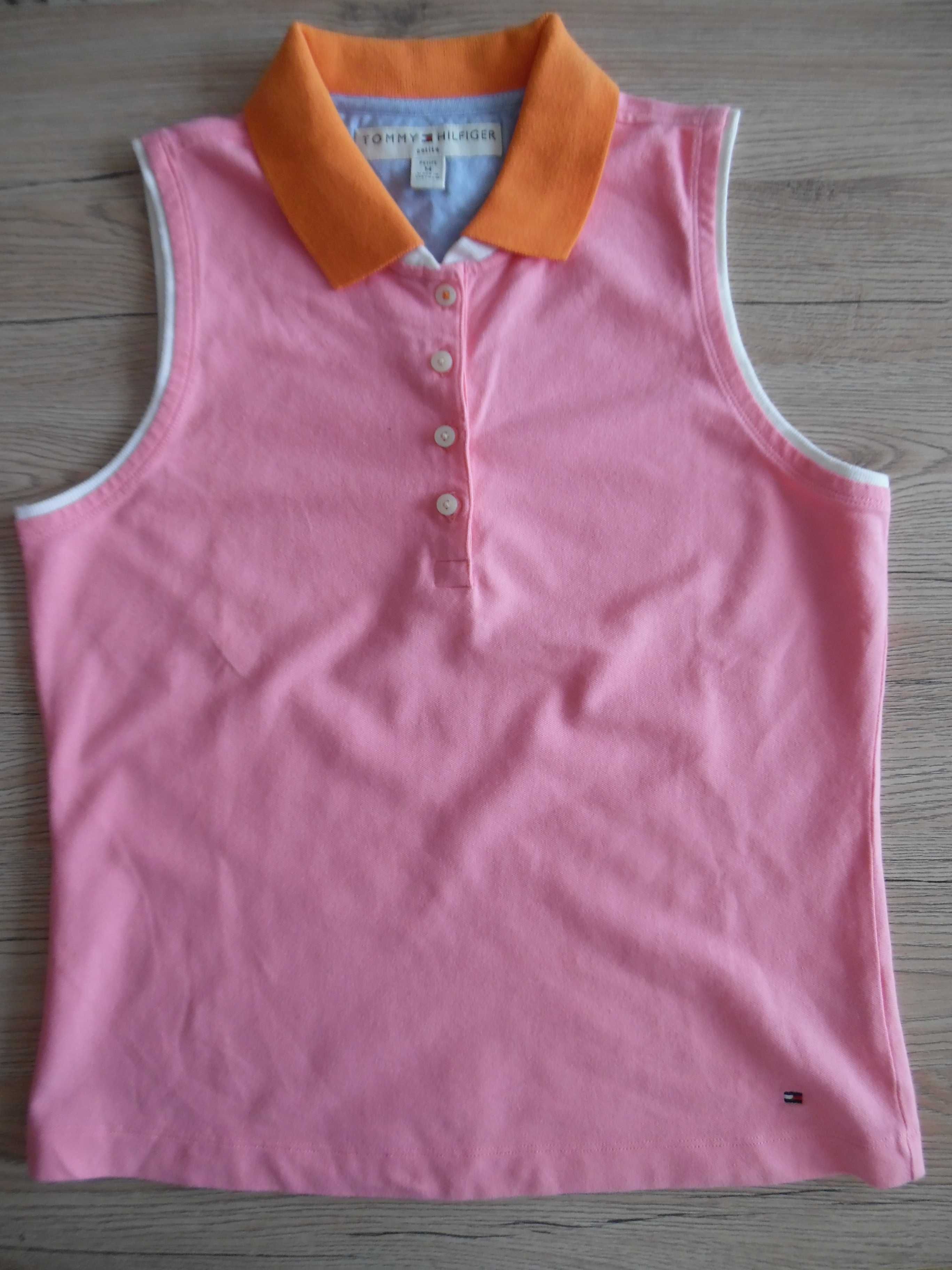 38 M bluzeczka koszulka polo Tommy Hilfiger róż/orange