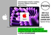 Nowy Apple MacBook Air M2 13,6 16GB RAM 256GB GW+UBEZPIECZENIE 3LATA!