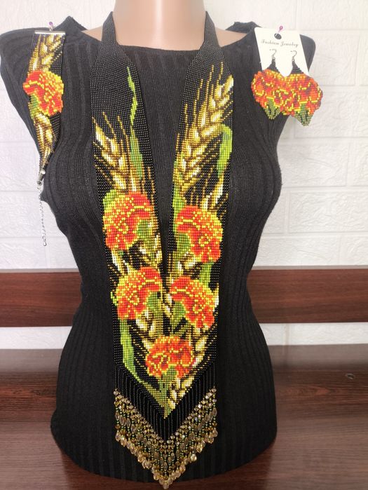 Гердан з бісеру Криза Кривулька Кольє  Силянка Вишиванка