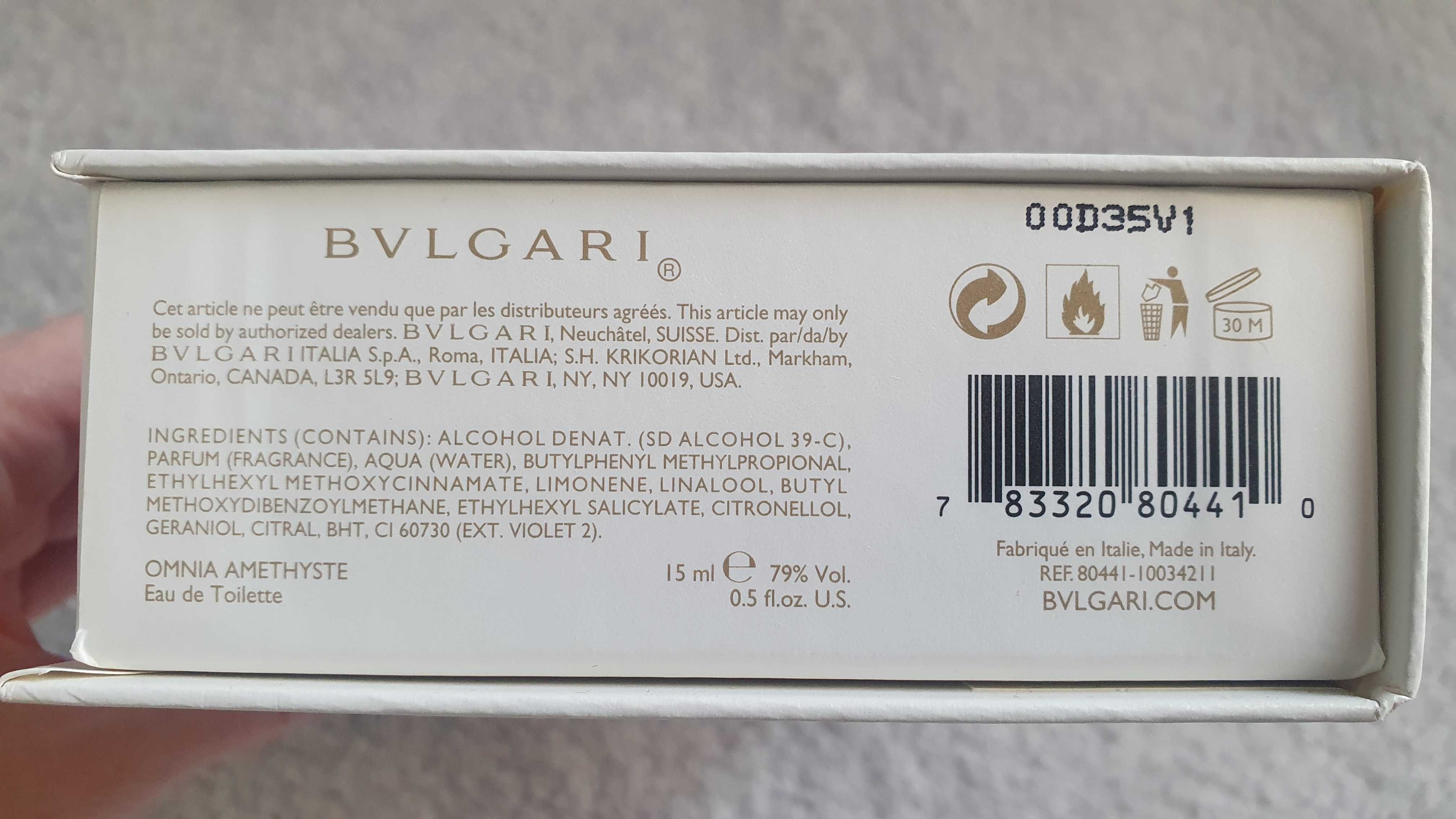 Bvlgari eau de toilette 3x 15 ml woda toaletowa