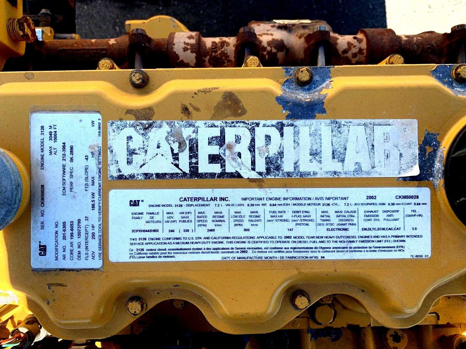 Двигун дизельний CAT Caterpillar 3126 7.2L