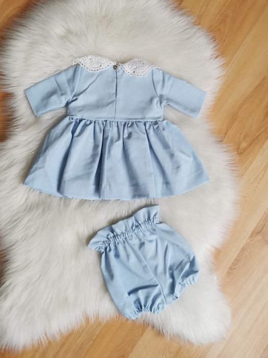 Sukienka na chrzest Chrztu Komplet Zestaw Ma lini 56/62 sesja święta