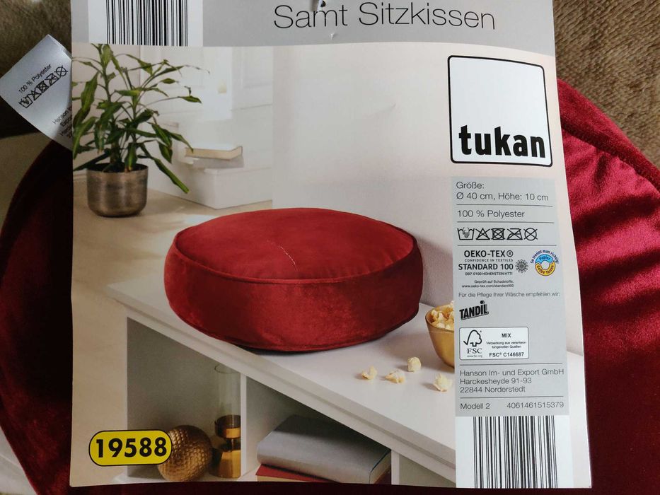 Pufa welur tukan, bardzo wygodna, nowa