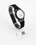 Damski zegarek stal 316L magnesowy pasek czarny I love you analog ZG56