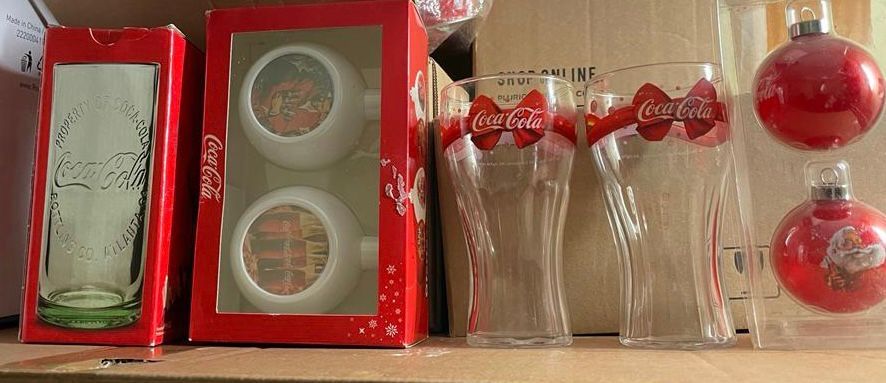 Artigos Pai Natal Coca Cola Bolas Garrafas urso copos