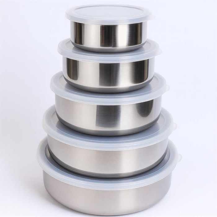 Набор судков для еды 5 шт, контейнеры нержавеющая сталь с крышками