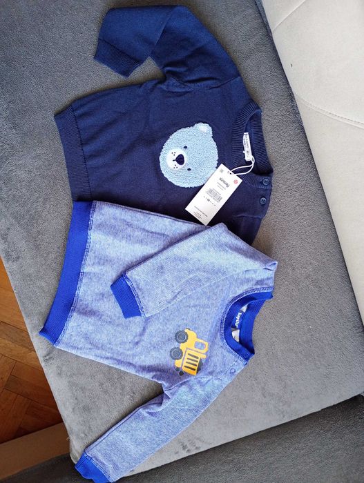 Zestaw komplet bluza i sweter chłopięcy rozm. 80 NOWE