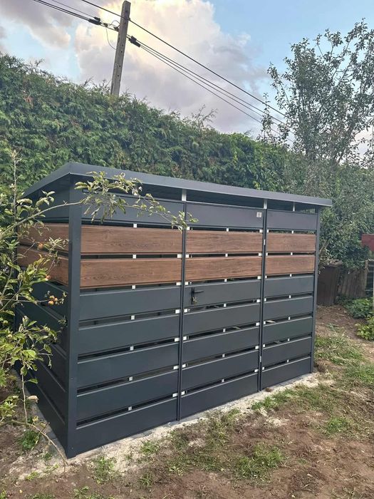 Wiata na śmieci. Pomieszczenie na śmieci. Wiatka śmietnikowa.