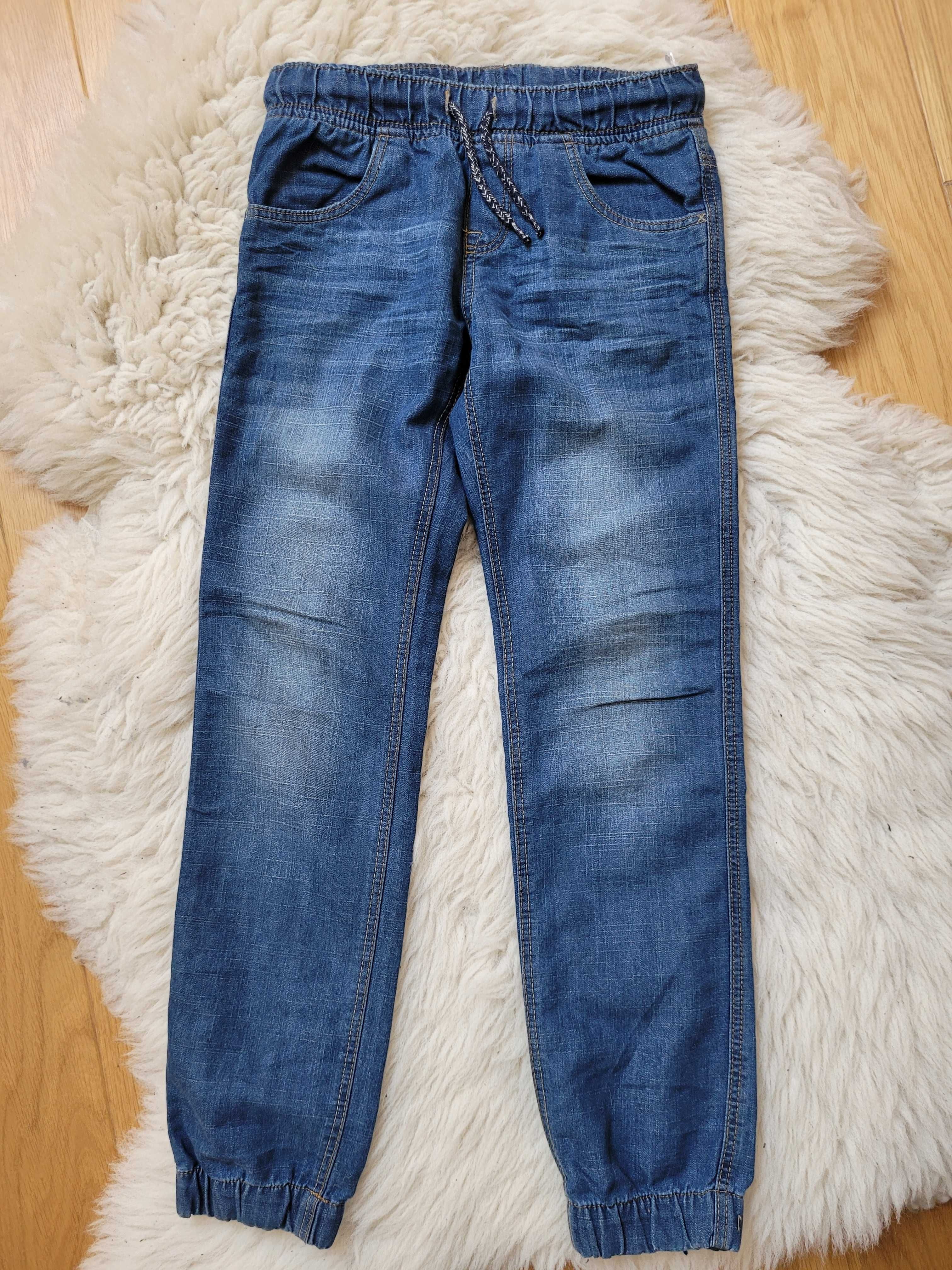 Spodnie jeansy C&A bojówki jeans kieszenie j. NOWE - roz. 140