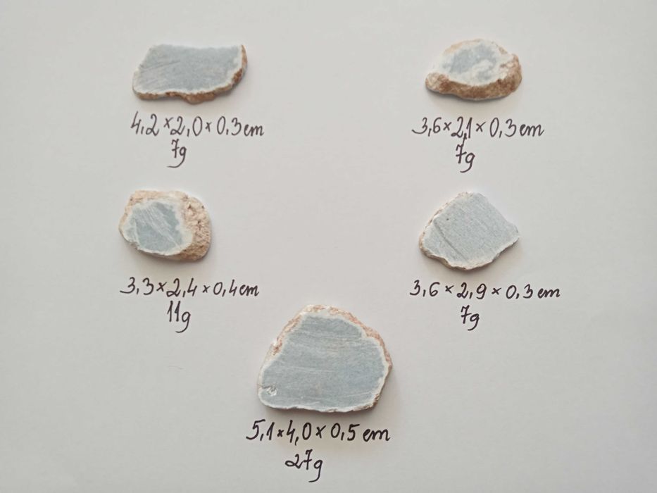 Anhydryt Peru Lima angelit 5 sztuk waga 27 g biżuteria