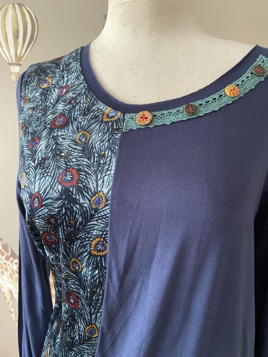 Granatowa sukienka z wiskozh Joe Browns boho art M/L