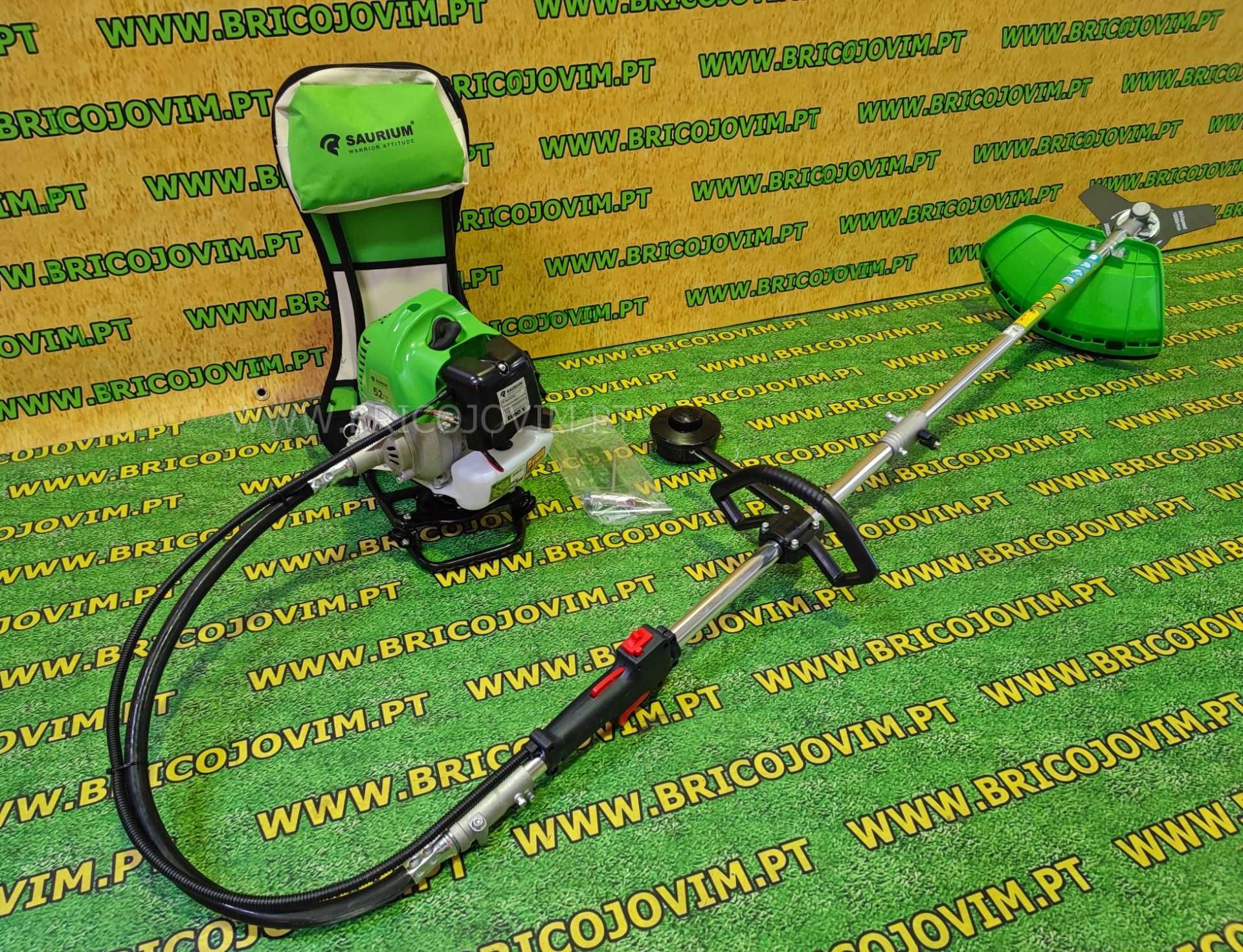 Roçadora de Mochila Motor 52cc - Transmissão divisível a meio + Disco