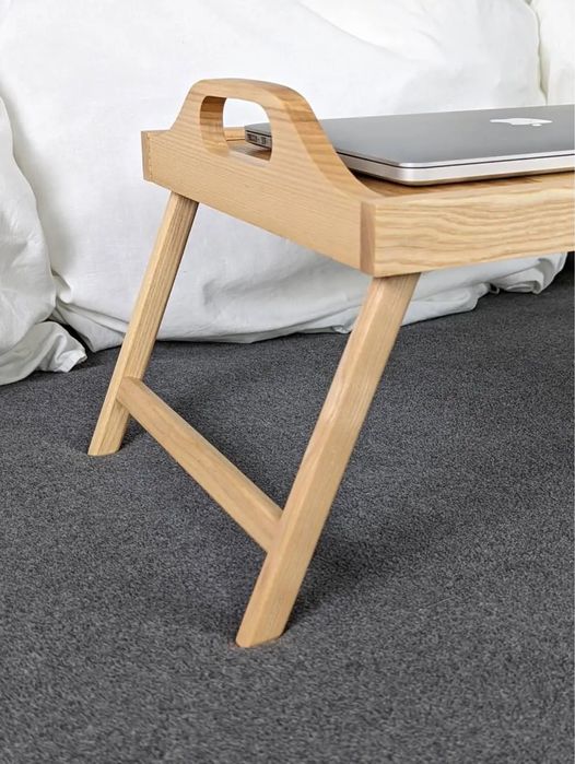 Столик для сніданку в ліжко роскладний з натурального дерева