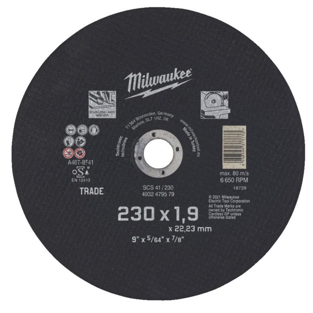 Відрізний, отрезной диск, круг Milwaukee по металу  125, 230 мм