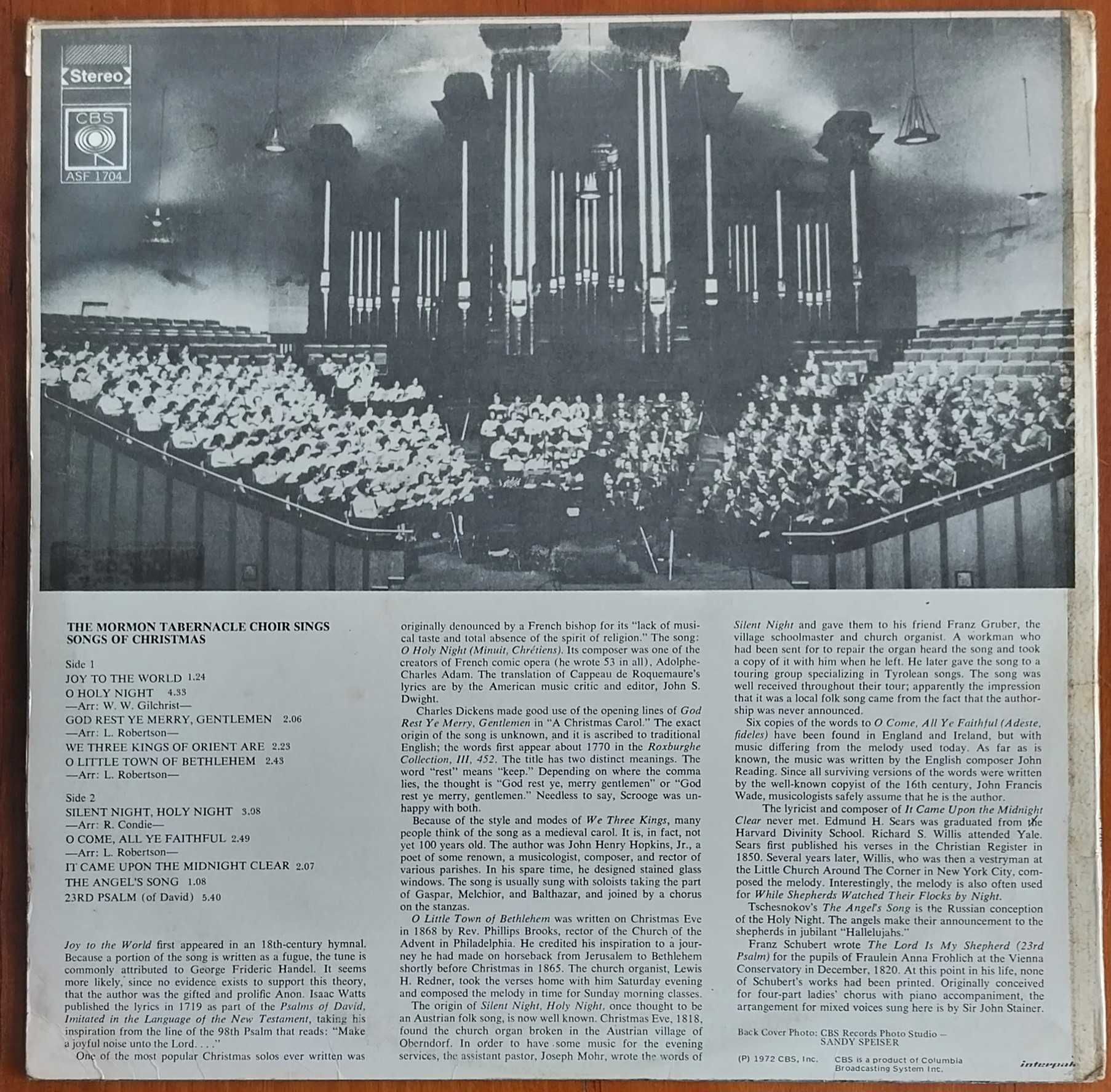 vinil: The Mormon Tabernacle Choir “Sings songs of Christmas”