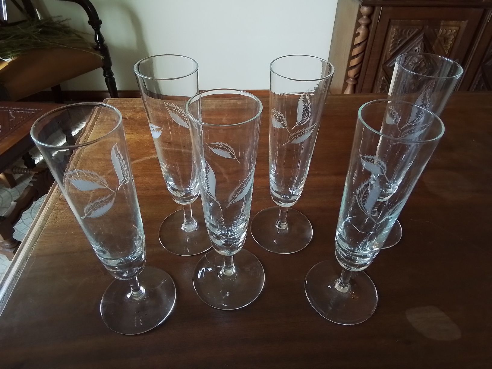 Flutes champanhe em cristal vintage