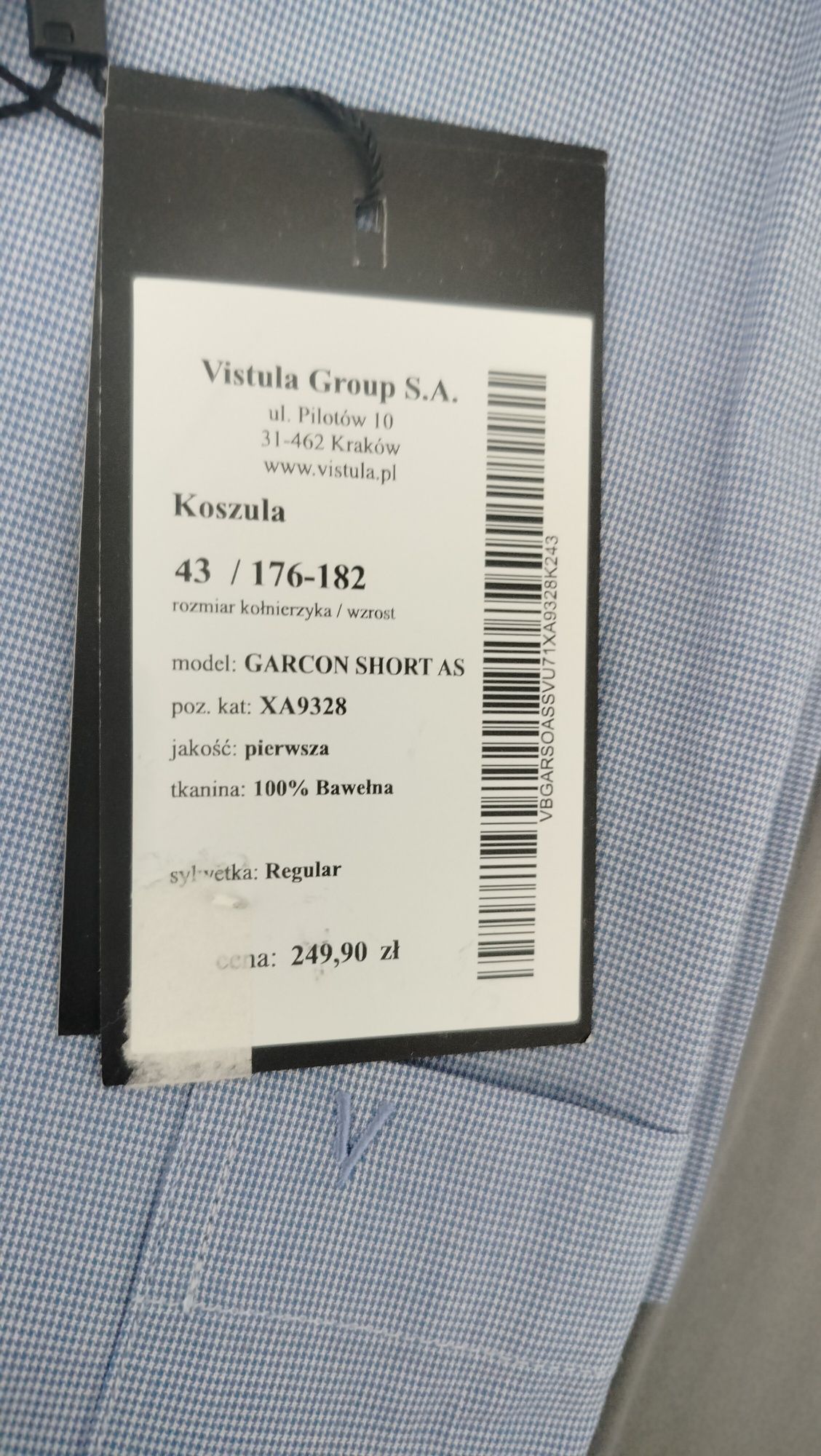 Koszula męska Vistula 43 krótki rękaw