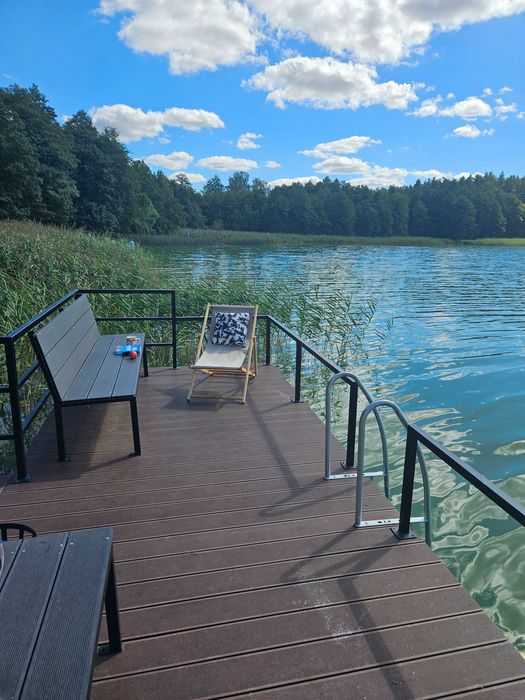Domek letniskowy całoroczny z linią brzegową, Mazury ,  z bala, nowy.