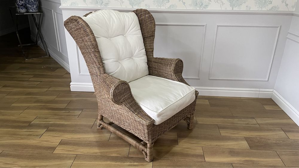 Fotel rattanowy Nicolas Wing Chair Riviera Maison