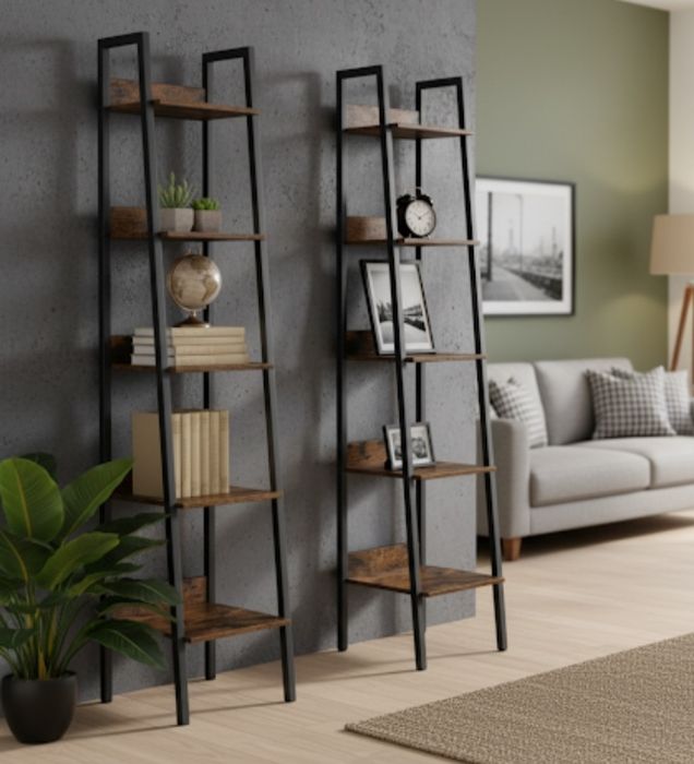 Regał loftowy 5-poziomowy i czarna stal regał na kwiaty na kwiaty