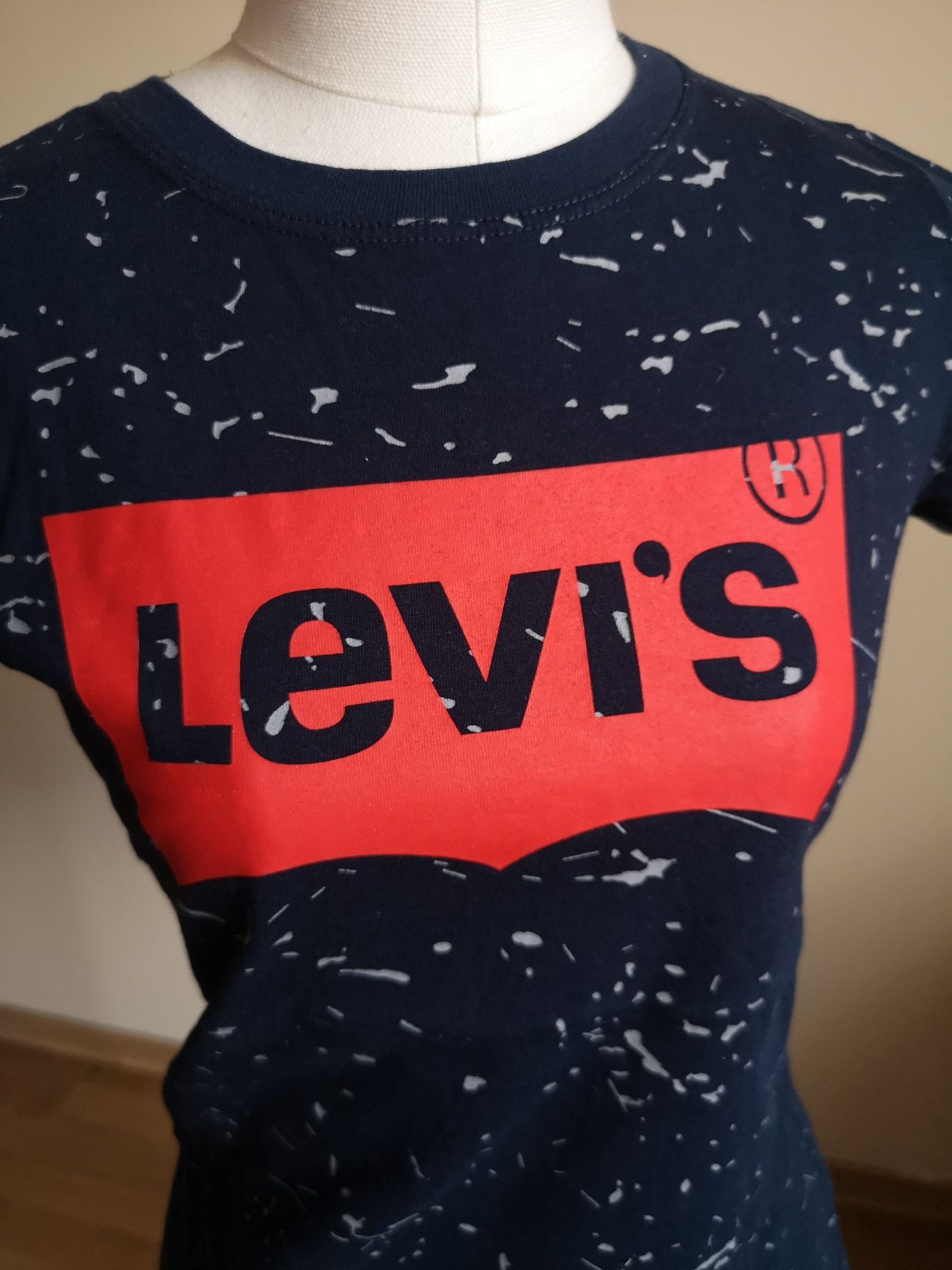 Levis koszulka dziecieca z nadrukiem granatowa h 134 140 zara