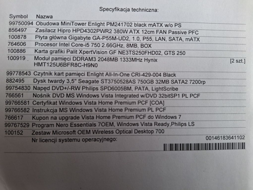 Komputer vobis Digital MHP i5 XPOWER GT wraz z monitorem Samsung