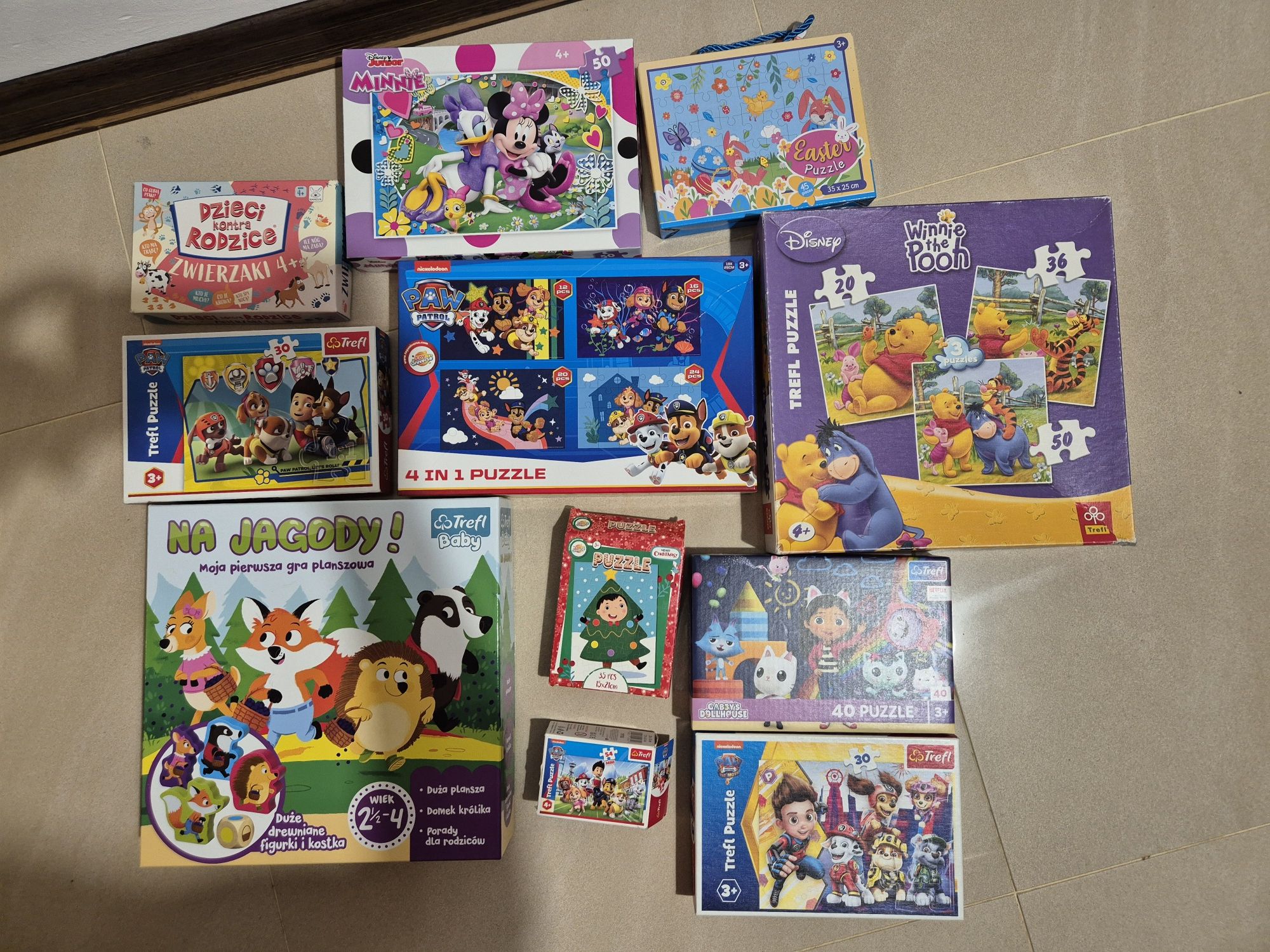 11 sztuk Puzzli plus Gra Na Jagody plus Karty