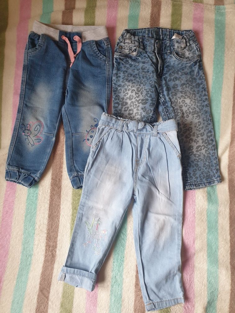 Spodnie jeansy 86 3 pary