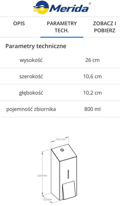 Dozownik do mydła - Merida Stella Maxi DSM 176