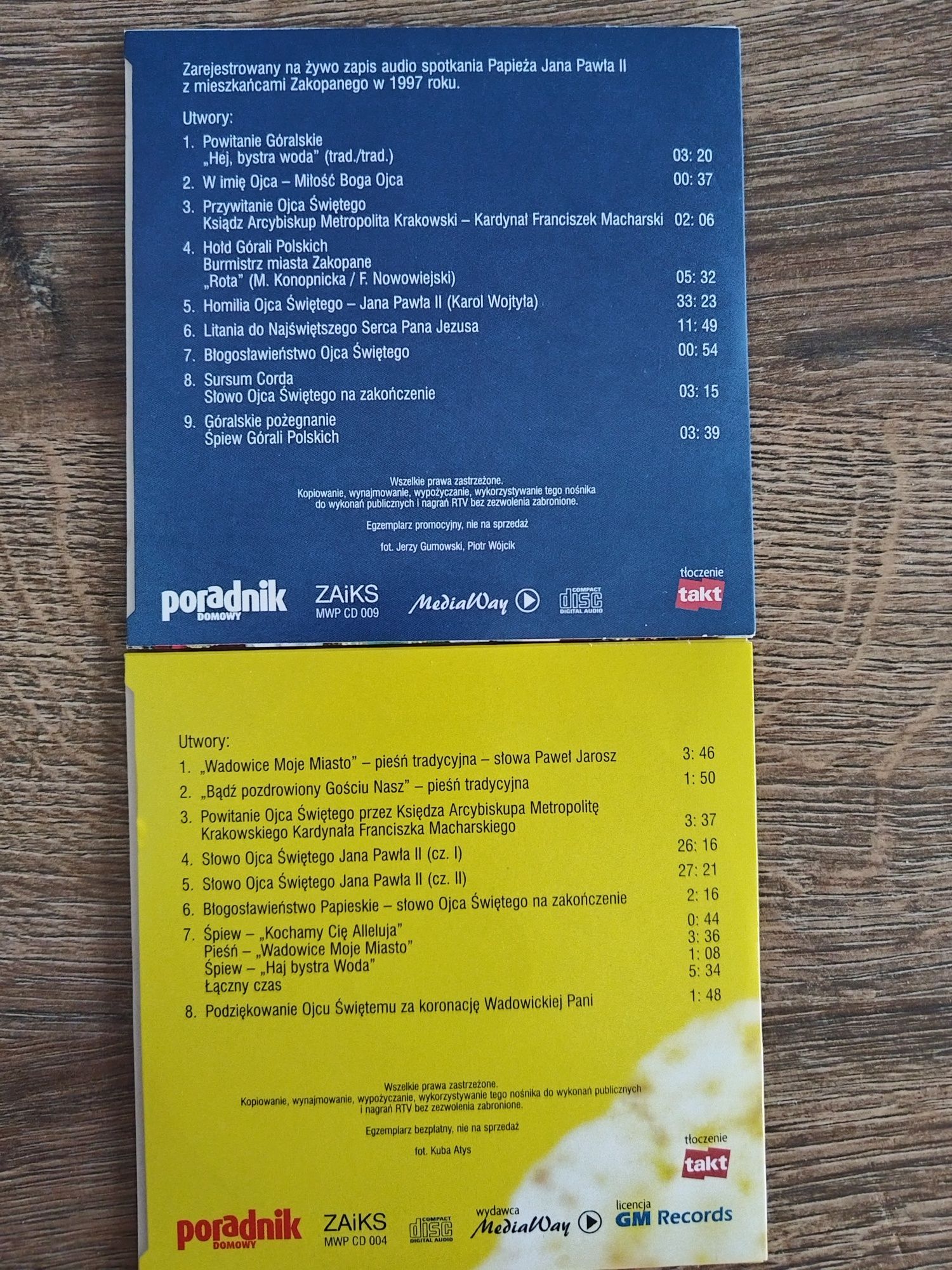 Jan Paweł II zapis audio piosenki