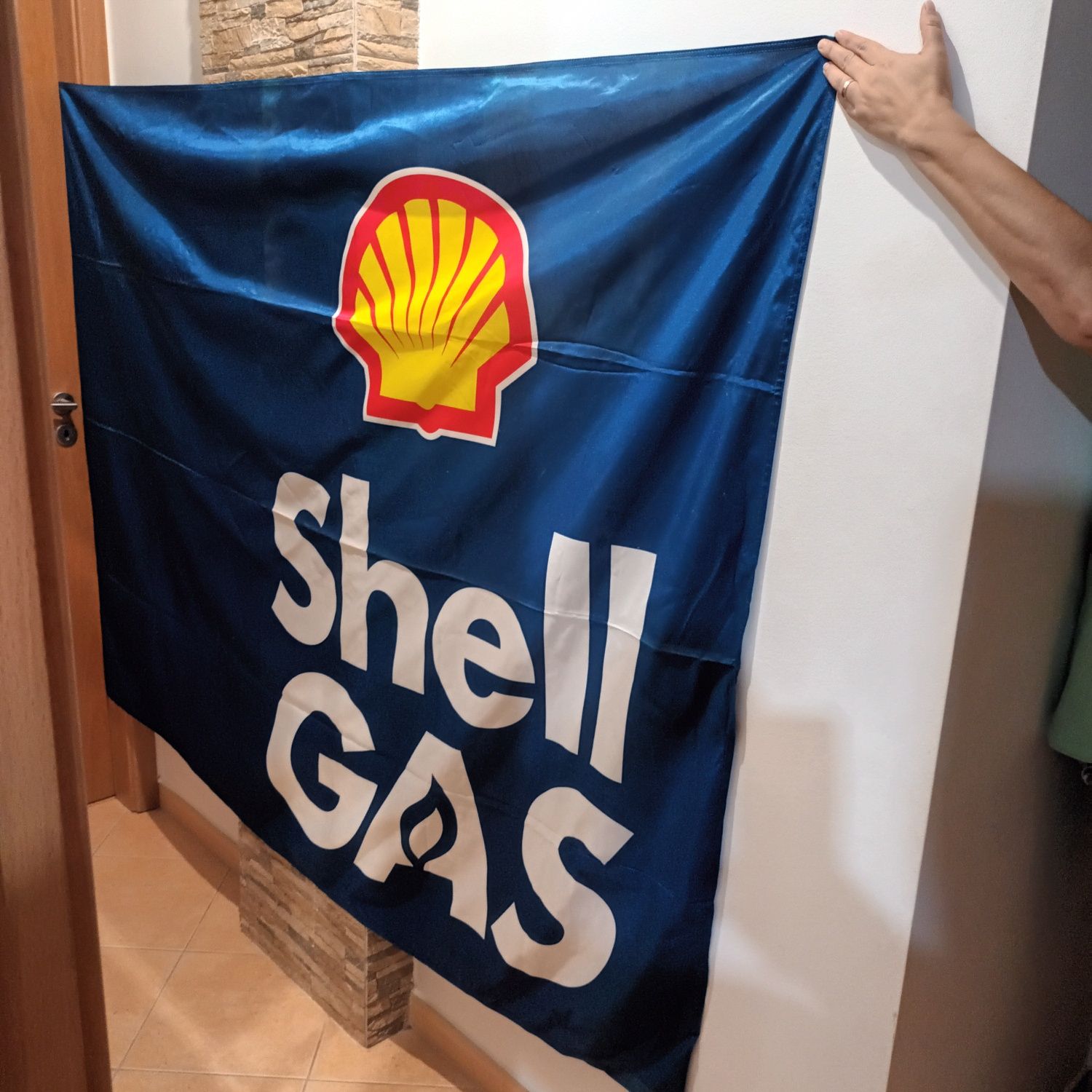 Bandeira grande SHELL GÁS em tecido