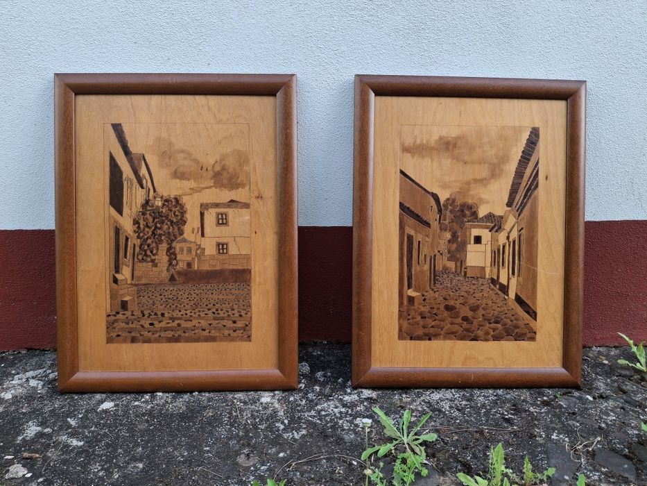 Quadros em Pirogravura em madeira