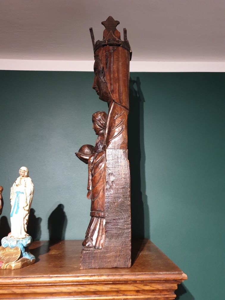 Maryja Montserrat Królowa drewniana rzeźba 68 cm Matka Boska