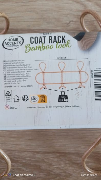 Bambusowy wieszak