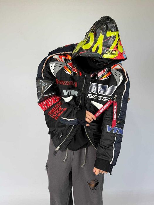 Vetements Black Navy Alpha Industries Racing Bomber бомбер куртка
