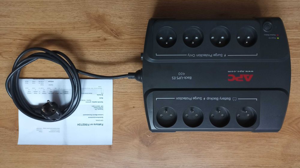 Zasilacz awaryjny APC Back-UPS ES 400 - akumulator 06/2024 - FV23%