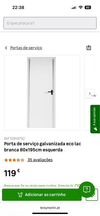 Porta de serviço com aro