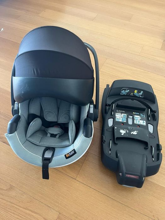 Baby coque + base isofix be safe + capa de chuva