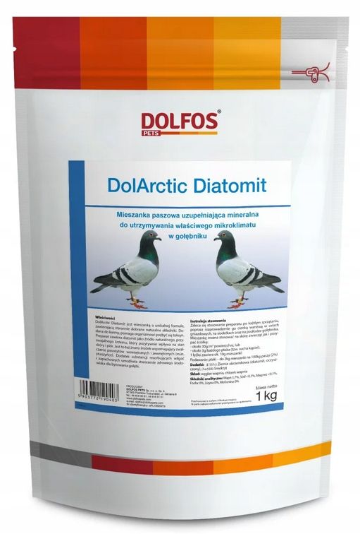 DolArctic Diatomit Diatofos dla gołębi na ptaszyńca robaki Dolfos 1kg