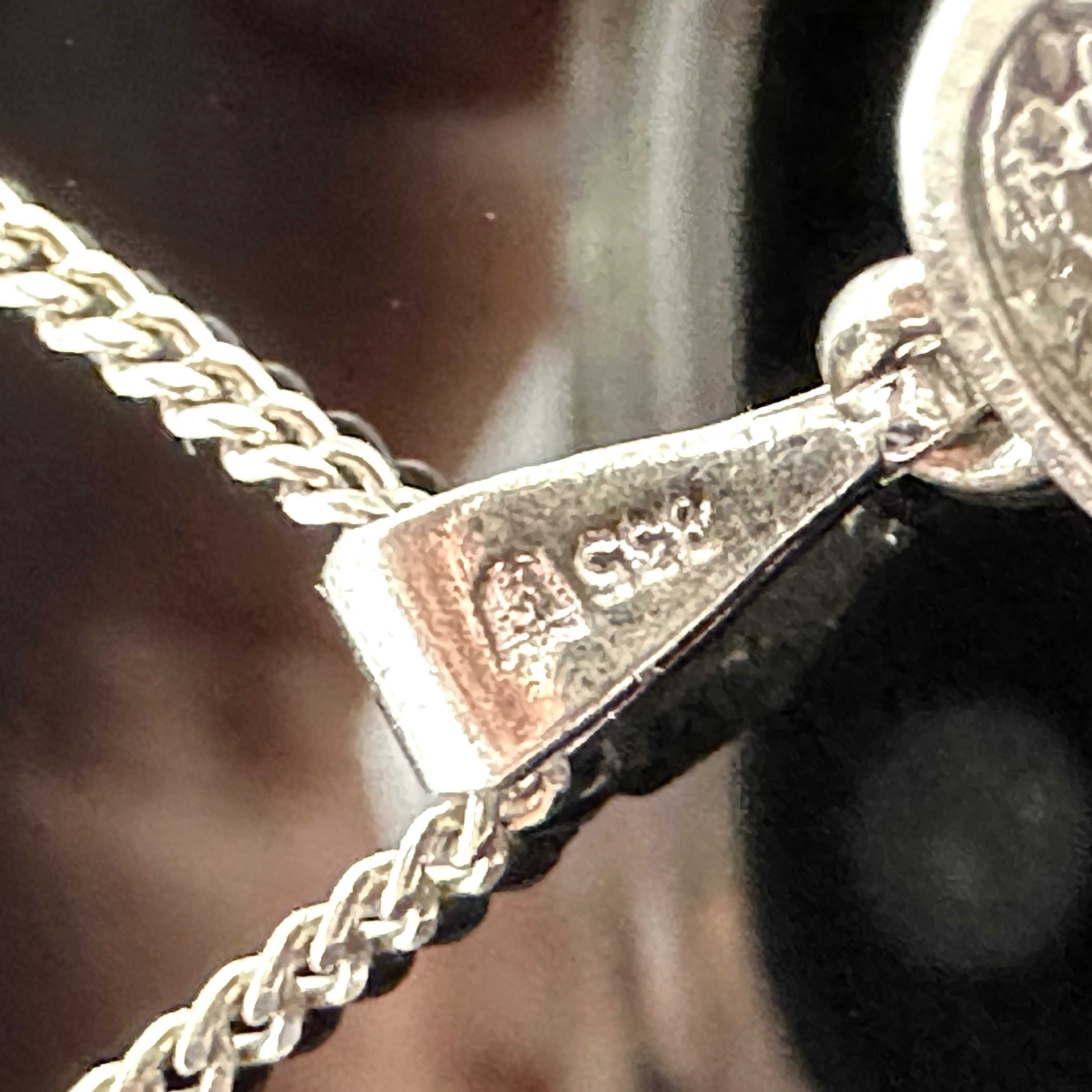 Srebro - Srebrny naszyjnik z Onyksem, próba srebra 835