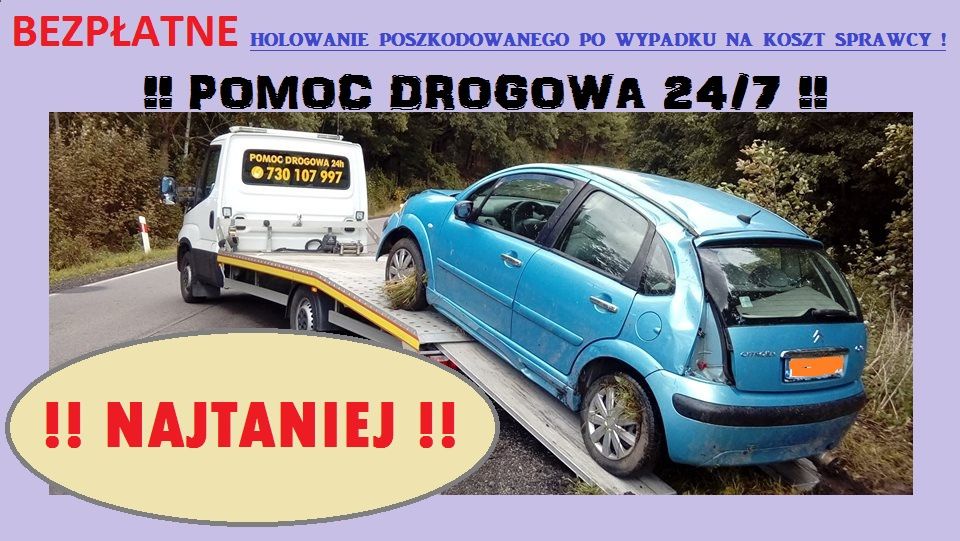 TANIO ! Pomoc Drogowa 24H &Warsztat & Holowanie z OC &Laweta& Skup Aut